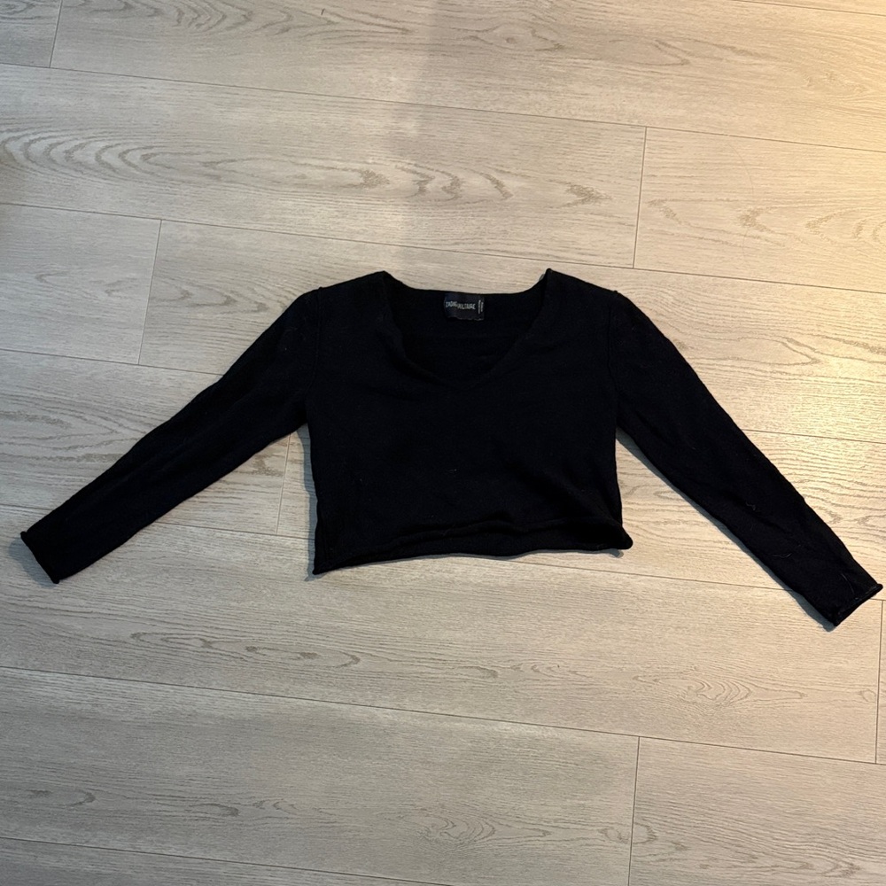 Zadig & Voltaire Navy Blue Cropped Sweater